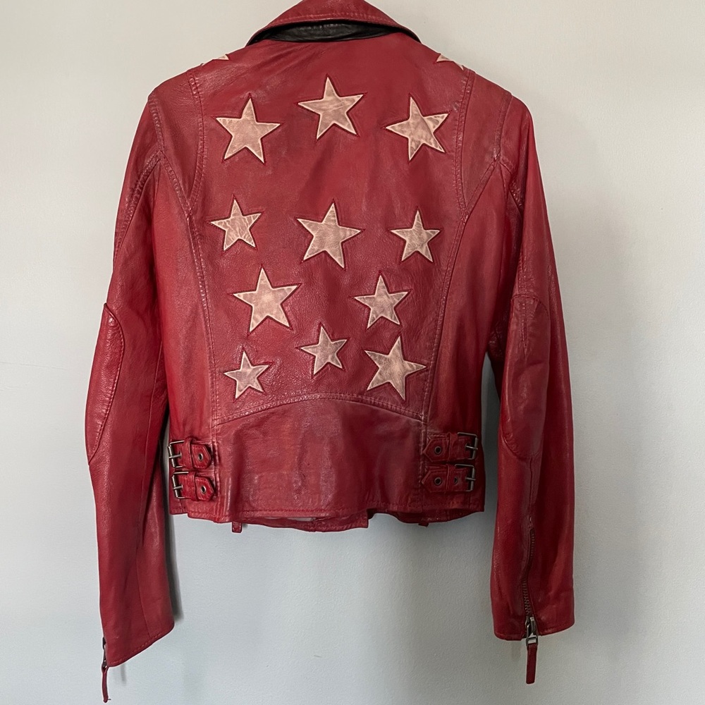 Mauritius Red Leather Star Jacket